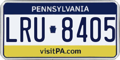 PA license plate LRU8405