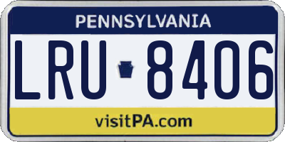 PA license plate LRU8406