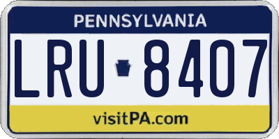 PA license plate LRU8407