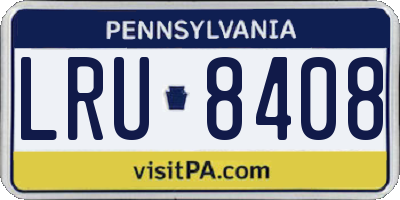 PA license plate LRU8408