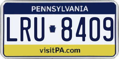 PA license plate LRU8409