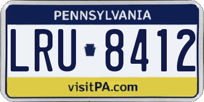PA license plate LRU8412