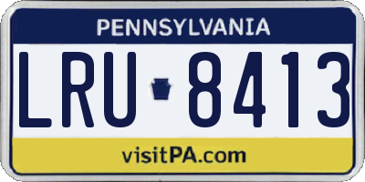 PA license plate LRU8413