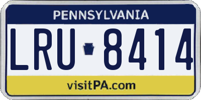 PA license plate LRU8414