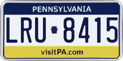 PA license plate LRU8415