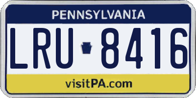 PA license plate LRU8416