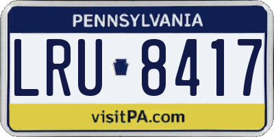 PA license plate LRU8417