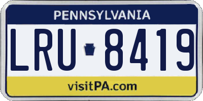 PA license plate LRU8419