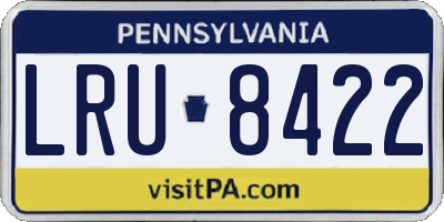 PA license plate LRU8422
