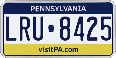 PA license plate LRU8425