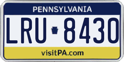 PA license plate LRU8430