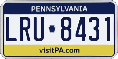 PA license plate LRU8431
