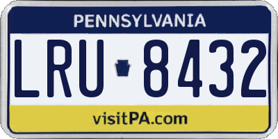 PA license plate LRU8432