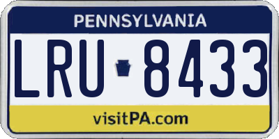 PA license plate LRU8433