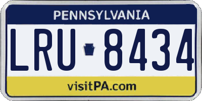 PA license plate LRU8434