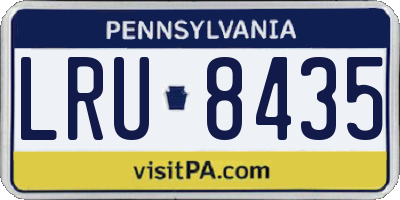 PA license plate LRU8435