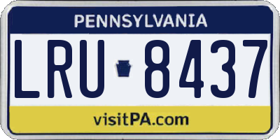 PA license plate LRU8437
