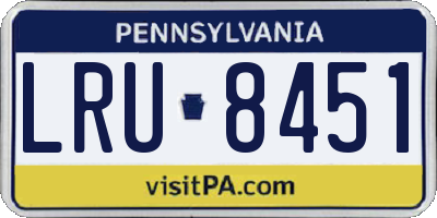 PA license plate LRU8451