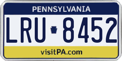 PA license plate LRU8452