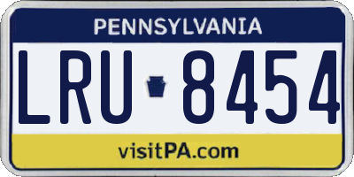 PA license plate LRU8454