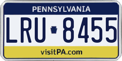 PA license plate LRU8455