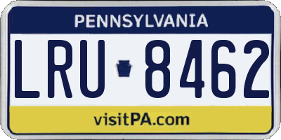 PA license plate LRU8462