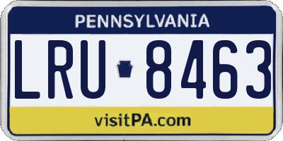 PA license plate LRU8463