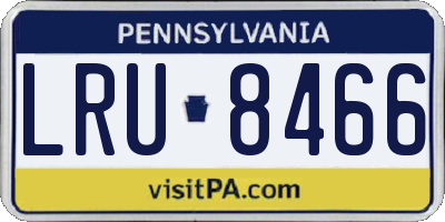 PA license plate LRU8466