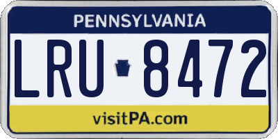 PA license plate LRU8472