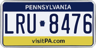 PA license plate LRU8476