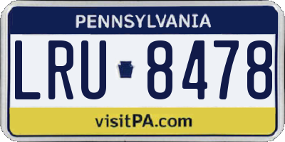 PA license plate LRU8478