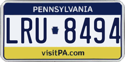 PA license plate LRU8494