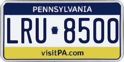 PA license plate LRU8500