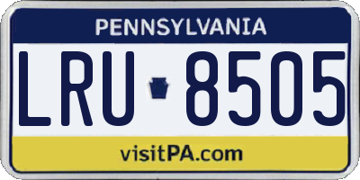 PA license plate LRU8505