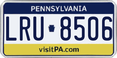 PA license plate LRU8506