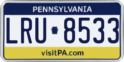 PA license plate LRU8533