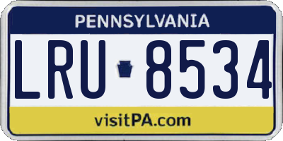 PA license plate LRU8534