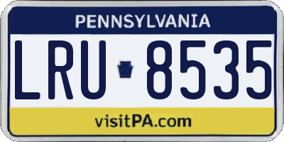 PA license plate LRU8535