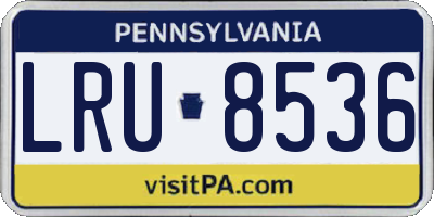 PA license plate LRU8536