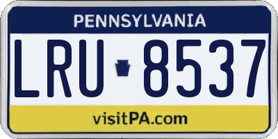 PA license plate LRU8537