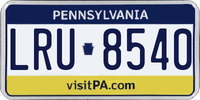 PA license plate LRU8540