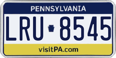 PA license plate LRU8545