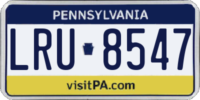PA license plate LRU8547