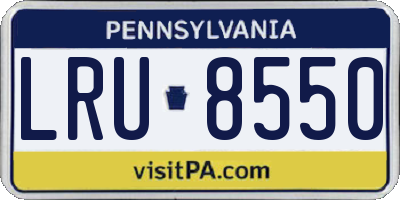 PA license plate LRU8550