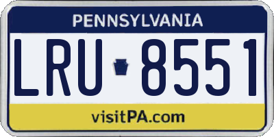 PA license plate LRU8551