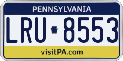 PA license plate LRU8553