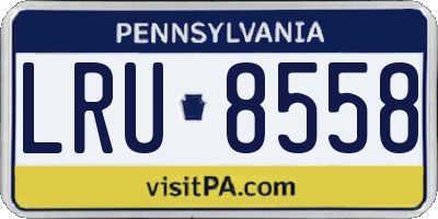 PA license plate LRU8558