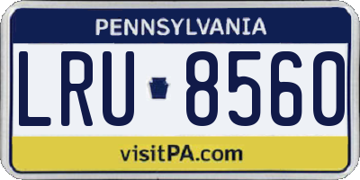 PA license plate LRU8560