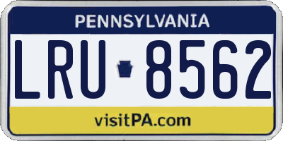 PA license plate LRU8562