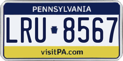 PA license plate LRU8567